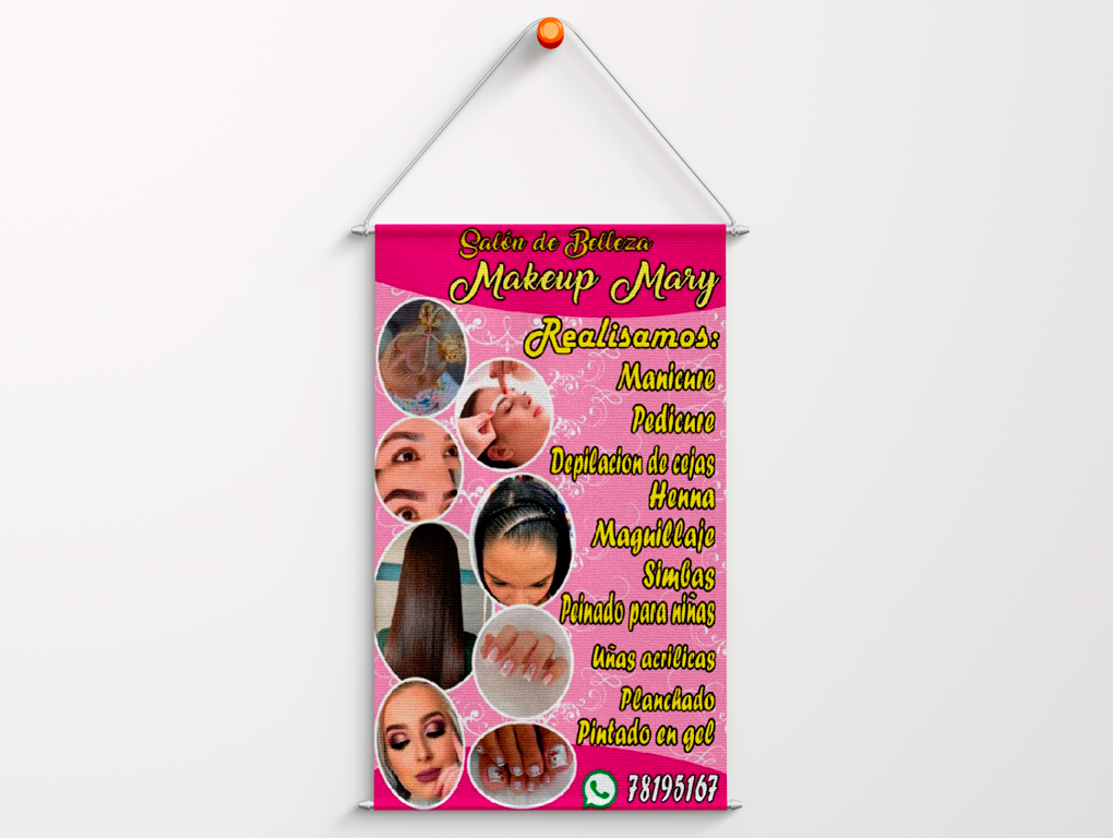 Banner publicitario enrollable con varilla